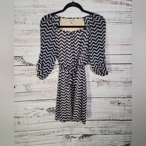 Speachless S chevron black and blue dress